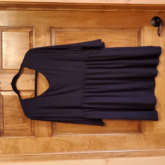 NWT AusLook 3/4 Sleeve Babydoll Black Shirt Size 3X Tunic - Picture 3 of 3